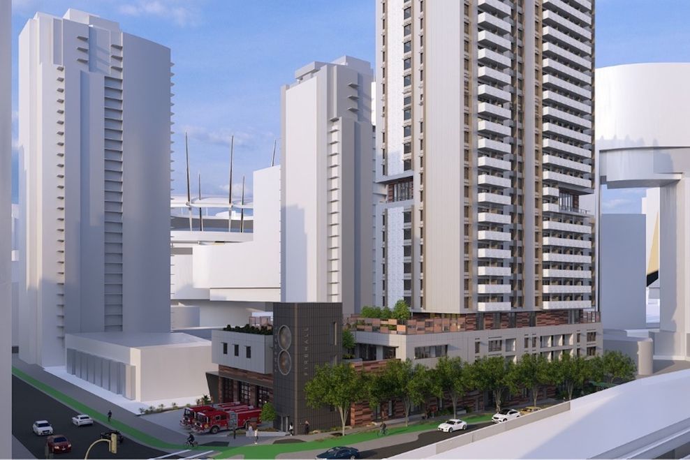 2025 concept for 95 Nelson St, Vancouver. (Francl Architecture/City of Vancouver)