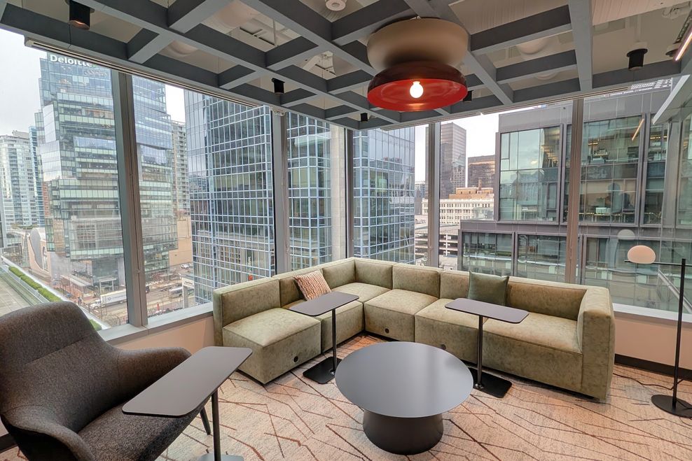 Amazon's office space in the North Tower of The Post, March 2026. (Kenneth Chan)