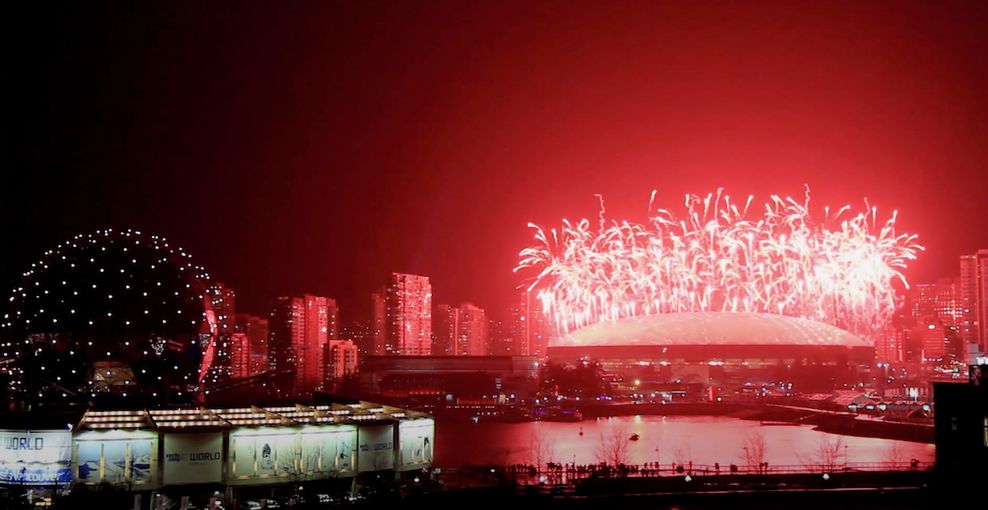 bc place stadium vancouver 2010 olympic winter games fireworks opening ceremony f