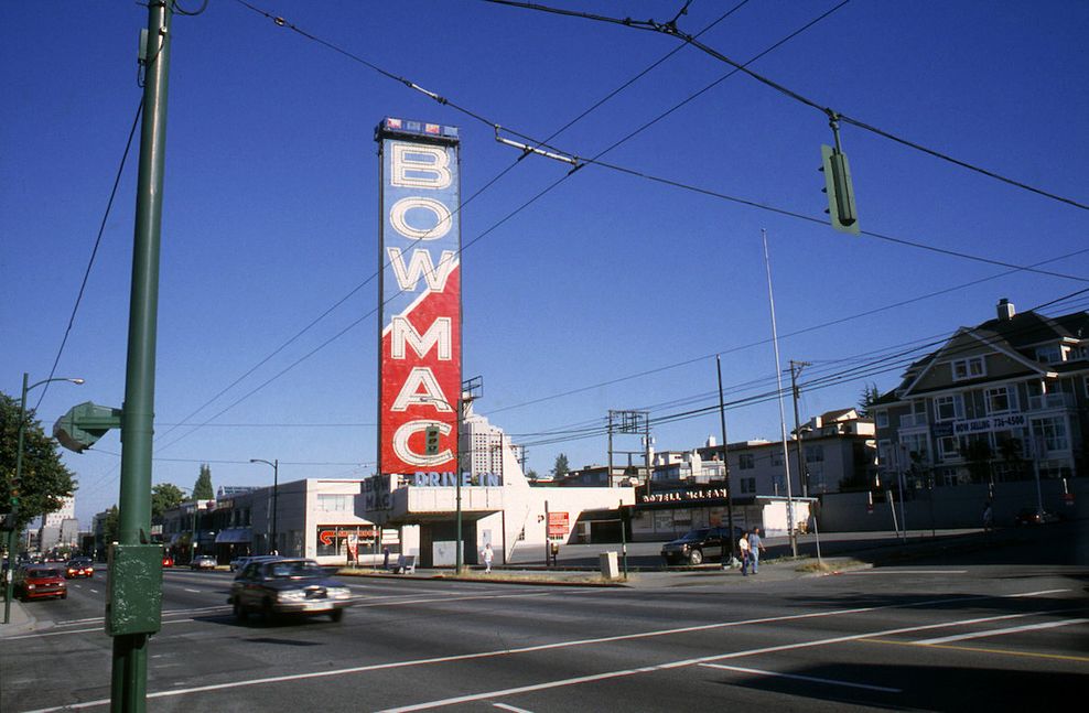 bowmac sign 1154-1174 West Broadway vancouver 1995