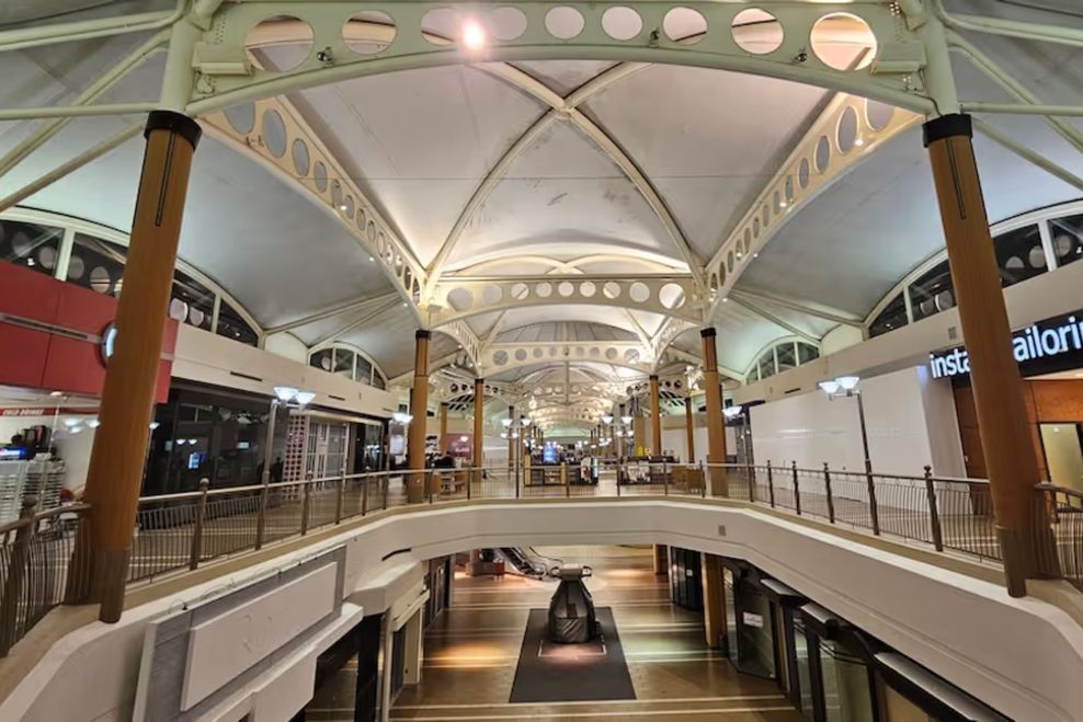 The old indoor Brentwood Mall at The Amazing Brentwood. (Kenneth Chan/Daily Hive)