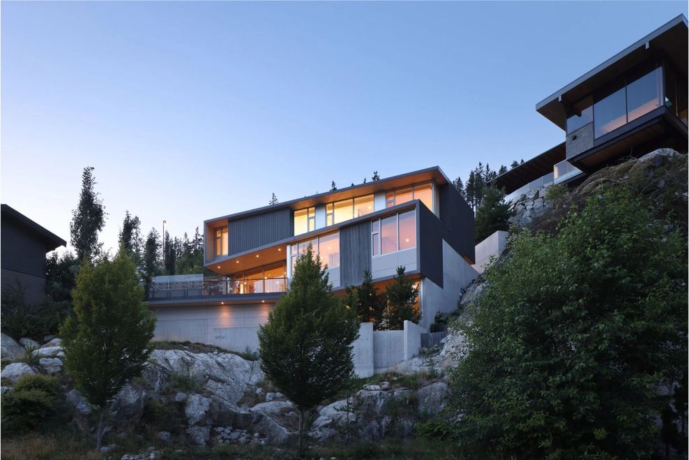 The Sanctuary, a $6.85-million home in Squamish designed by BattersbyHowat Architects, is built directly into the granite mountainside. (Ema Peter/West Coast Modern)