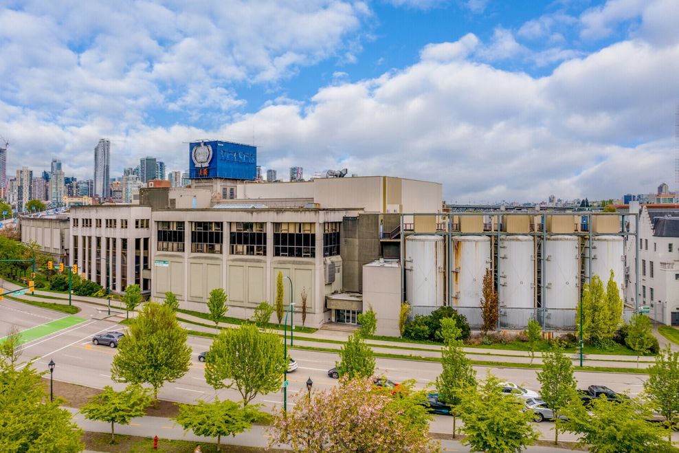 Former Molson Coors brewery site at the south end of Burrard Street Bridge in Vancouver. (CBRE)
