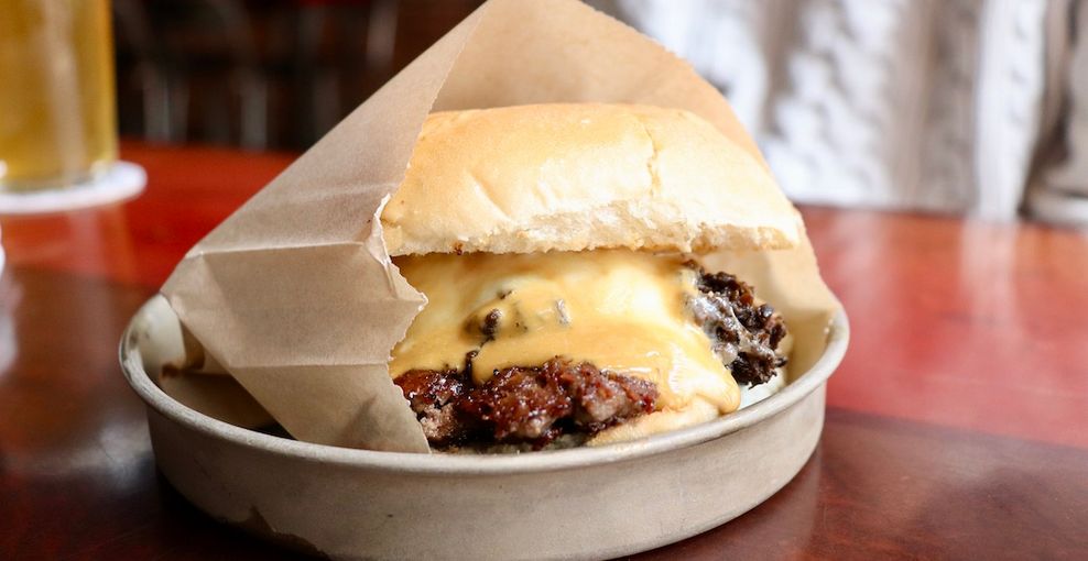 The Diner Burger at Stillwell (Hanna McLean/Daily Hive)