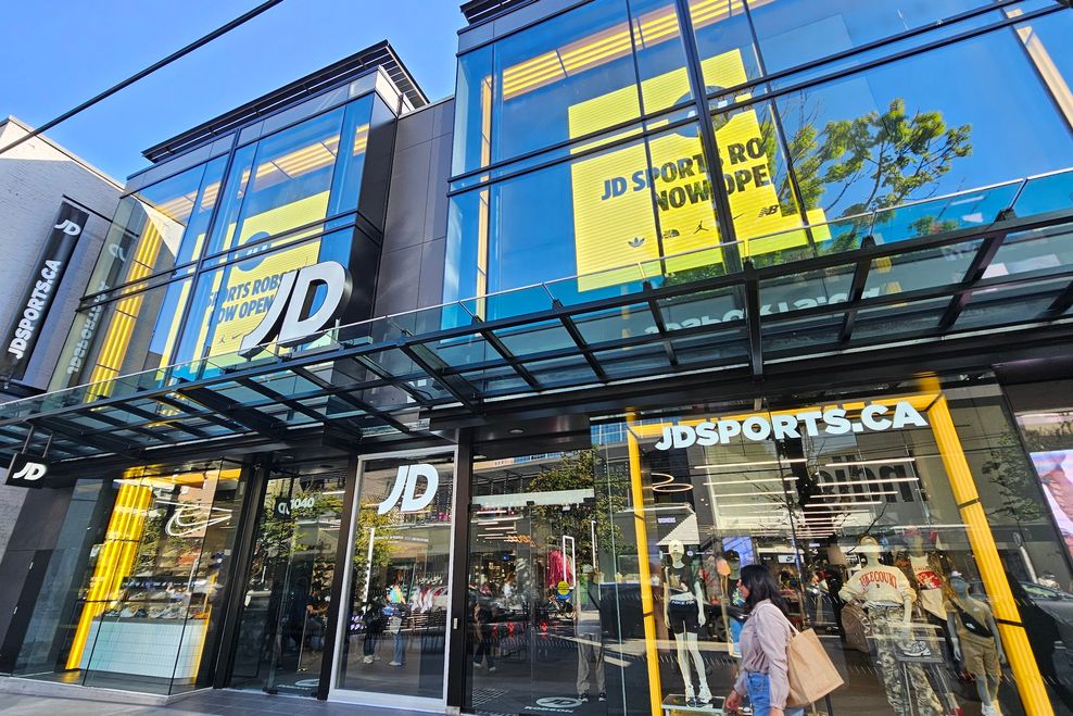 JD Sports at 1042 Robson St., Vancouver, as seen on June 1, 2025. (Kenneth Chan)
