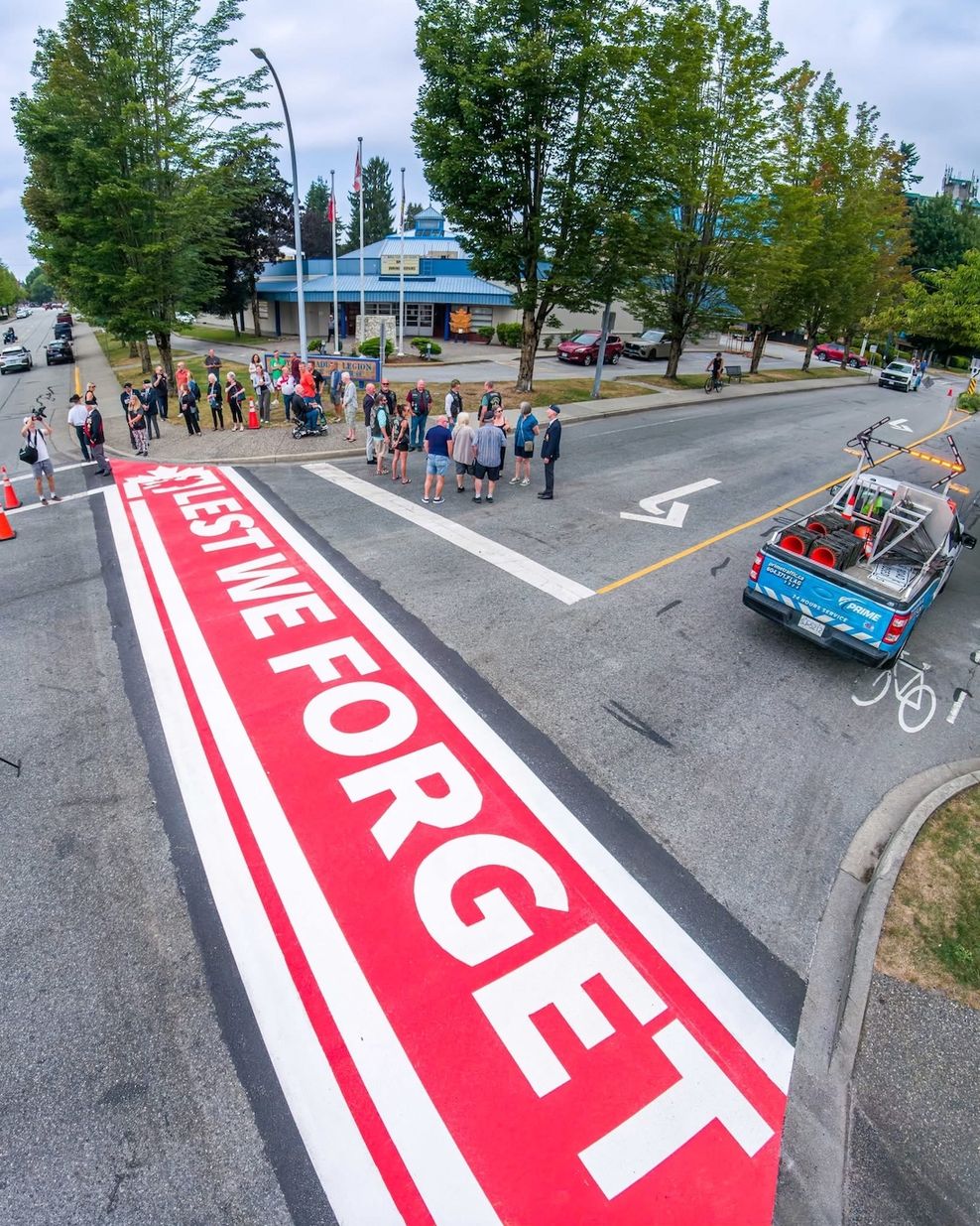 maple ridge veterans crosswalk lest we forget