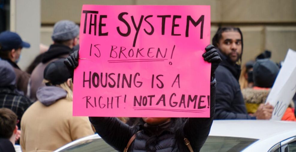 A 2023 protest in Halifax, Nova Scotia (Wandering views/Shutterstock)