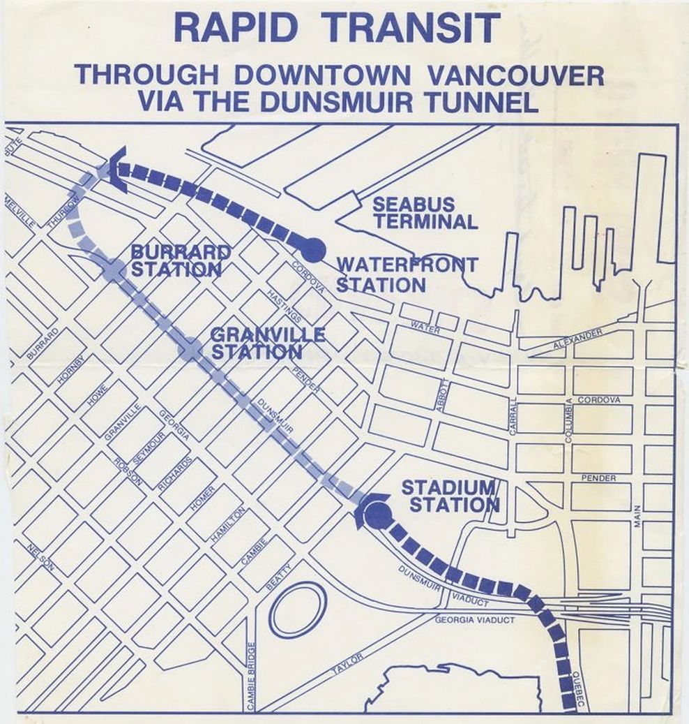 skytrain expo line dunsmuir tunnel 1982 planning map