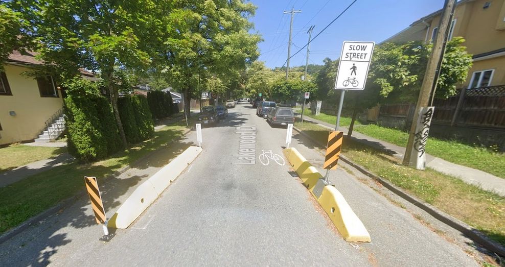 vancouver slow street banana barriers