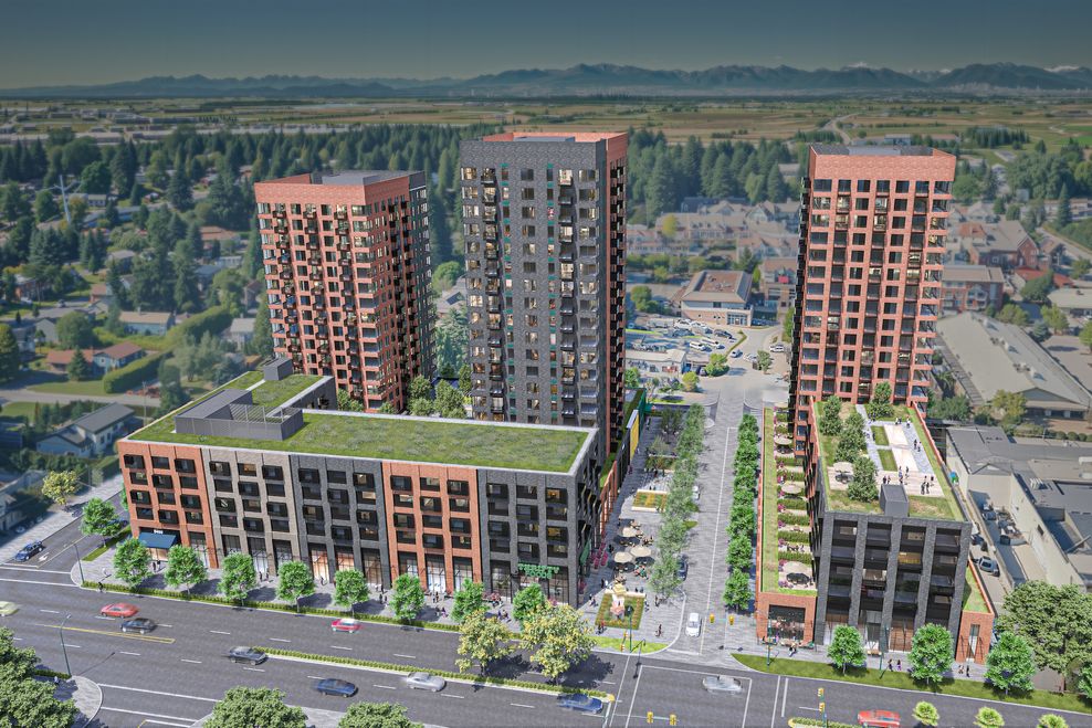 September 2025 revised downsized concept for the redevelopment of Tsawwassen Town Centre. (Arcadis/Century Group)