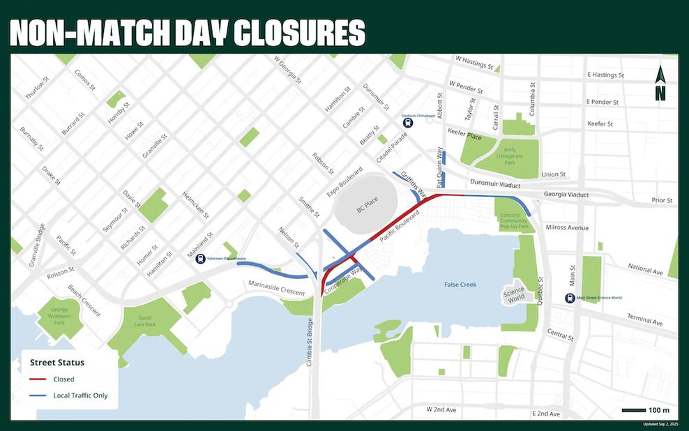 vancouver 2026 fifa world cup road closures map non-match day