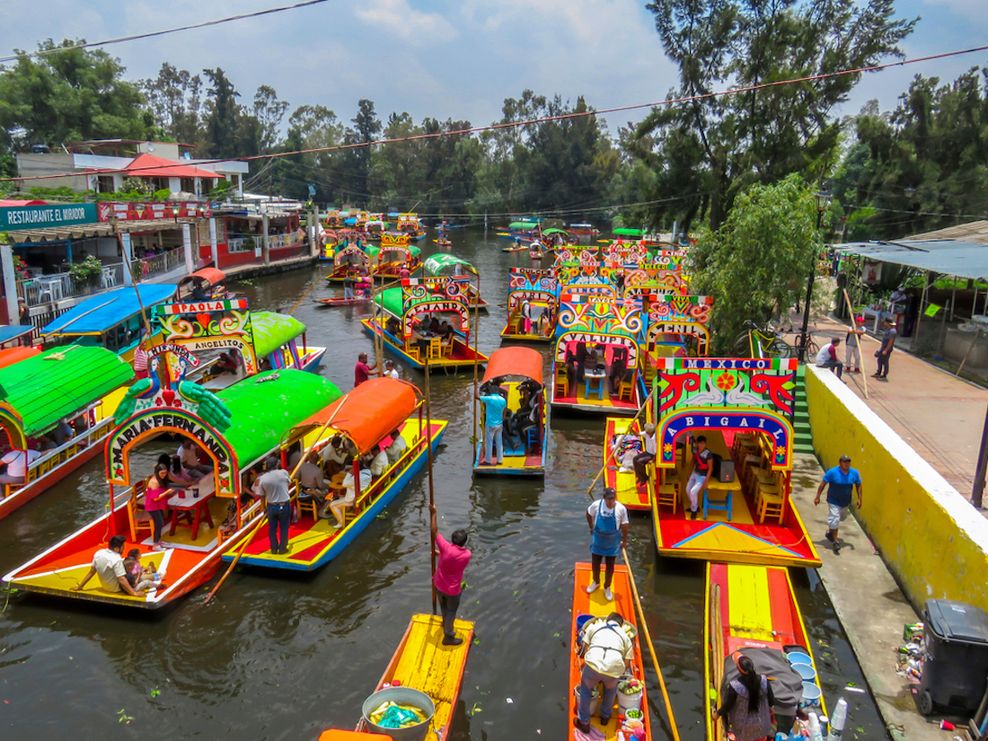 Xochimilco canal in Mexico City